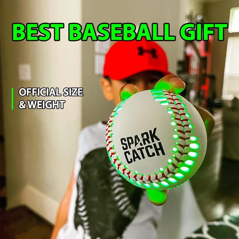 SPARK CATCH Light Up Baseball, Glow in The Dark Baseball, Sports Gear Accessories Gifts for Boys 8 9 10 11 12 13 14 15 Years Old, Kids Teens All Ages Gift Ideas - Image 3